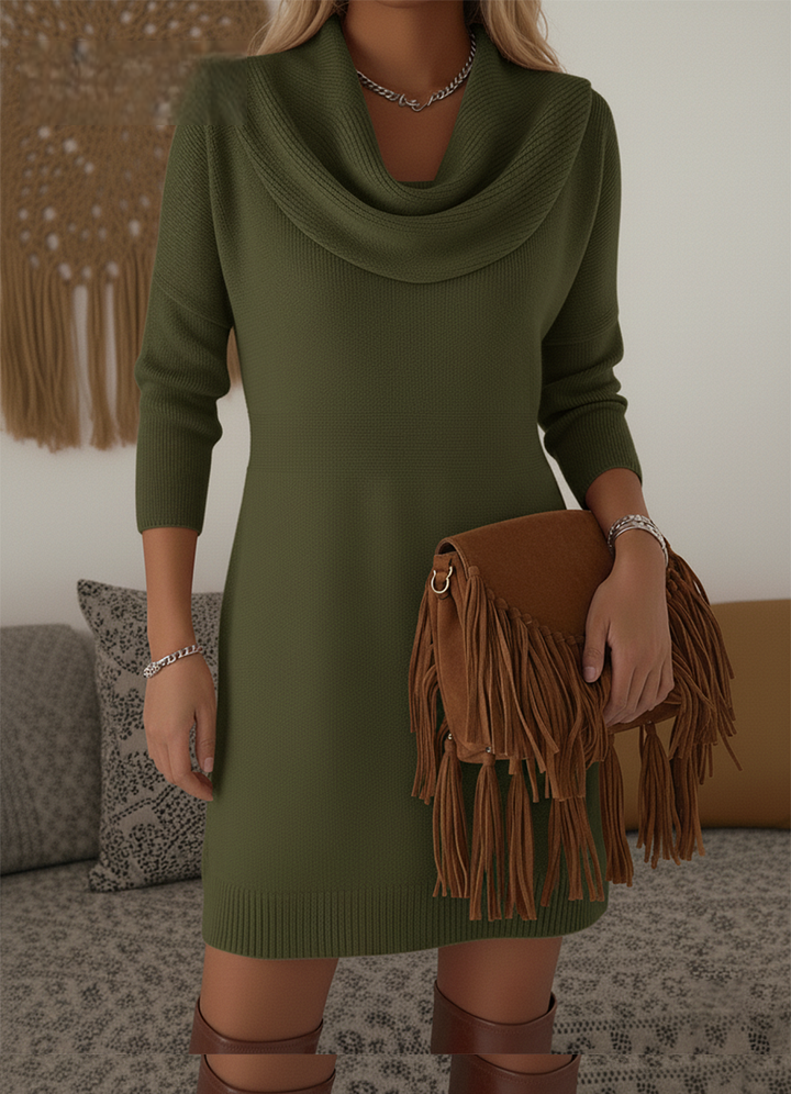 Women's Soft Knit Cowl-Neck Dress