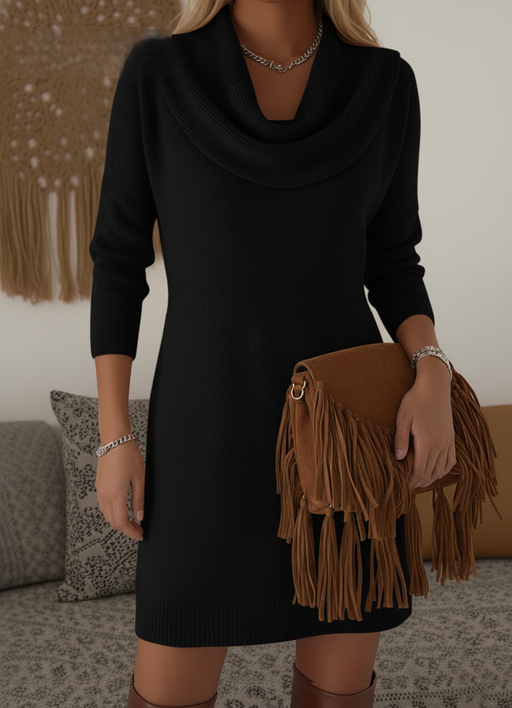 Women's Soft Knit Cowl-Neck Dress