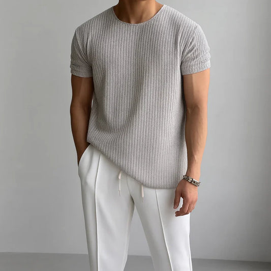 Men’s Lightweight Breathable Knit Crew Neck Tee