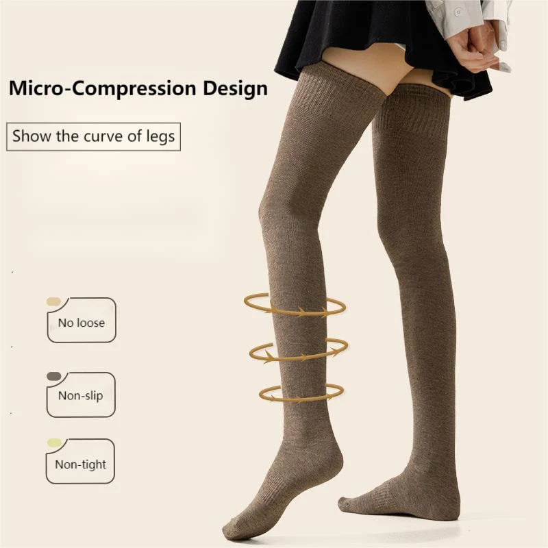 Women’s Cosy Cotton-Blend Thigh-High Socks
