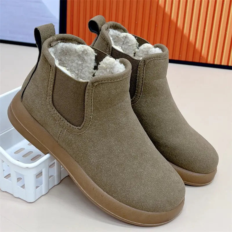 Women's Warm Cashmere Flat Non-Slip Short Boots