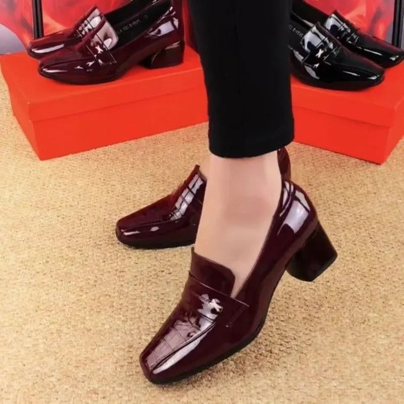 Modern Elegance Block Heel Loafers