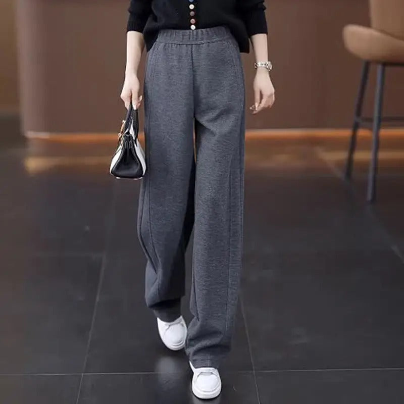 Women’s Fleece Lined High Waist Wide Leg Trousers