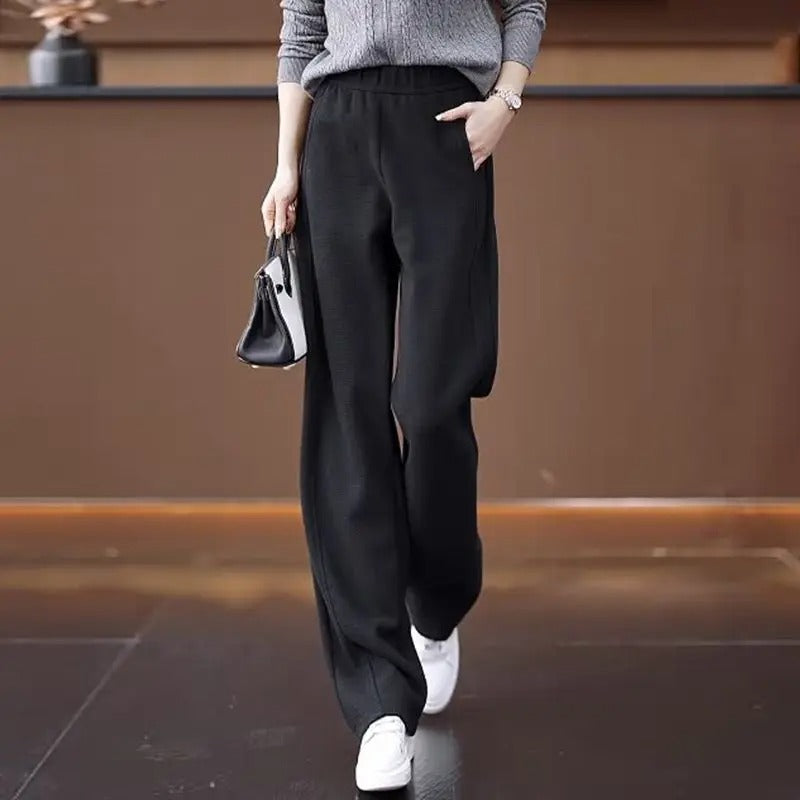 Women’s Fleece Lined High Waist Wide Leg Trousers