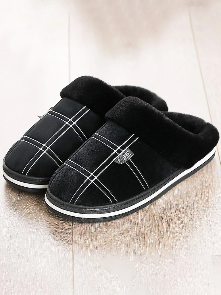 Men's Plaid Comfort House Slippers