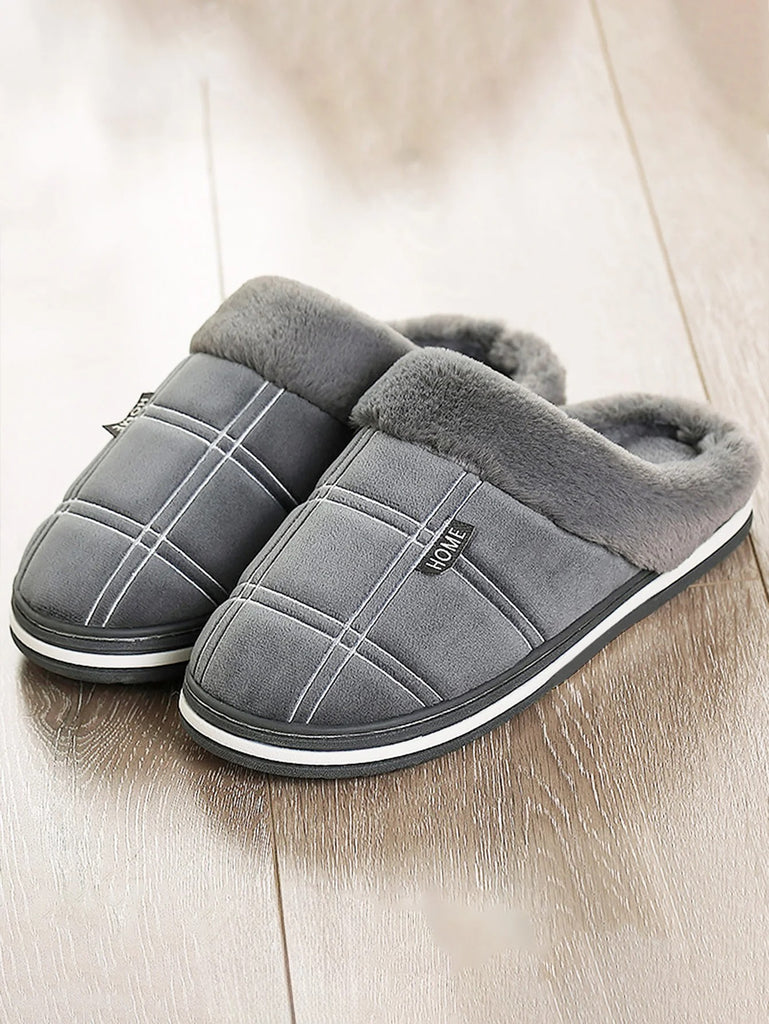 Men's Plaid Comfort House Slippers