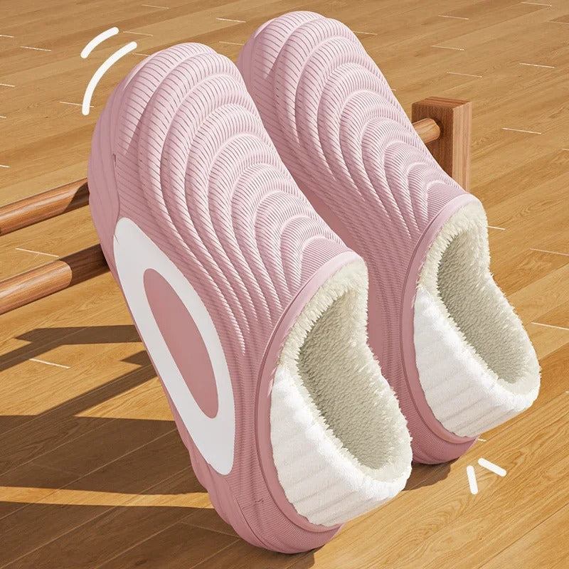 Waterproof Fur-Lined Clog Slippers with Non-Slip EVA Sole