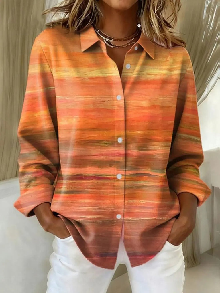 Ellora Plaid Long-Sleeve Casual Blouse