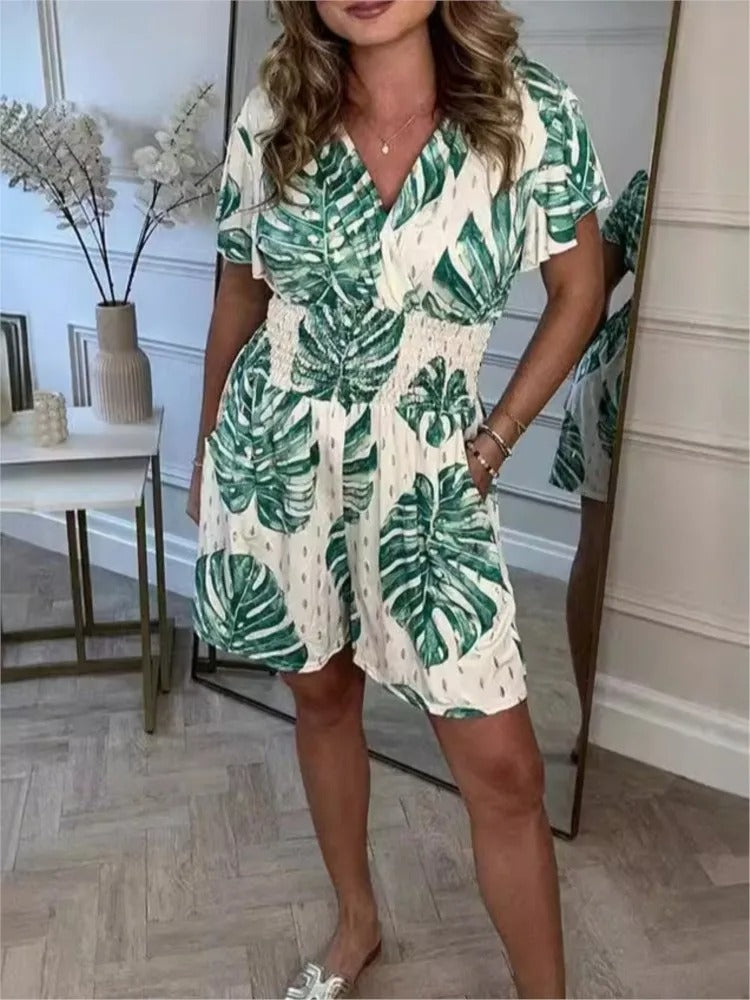 Women’s Floral Polka Dot Pocket Playsuit