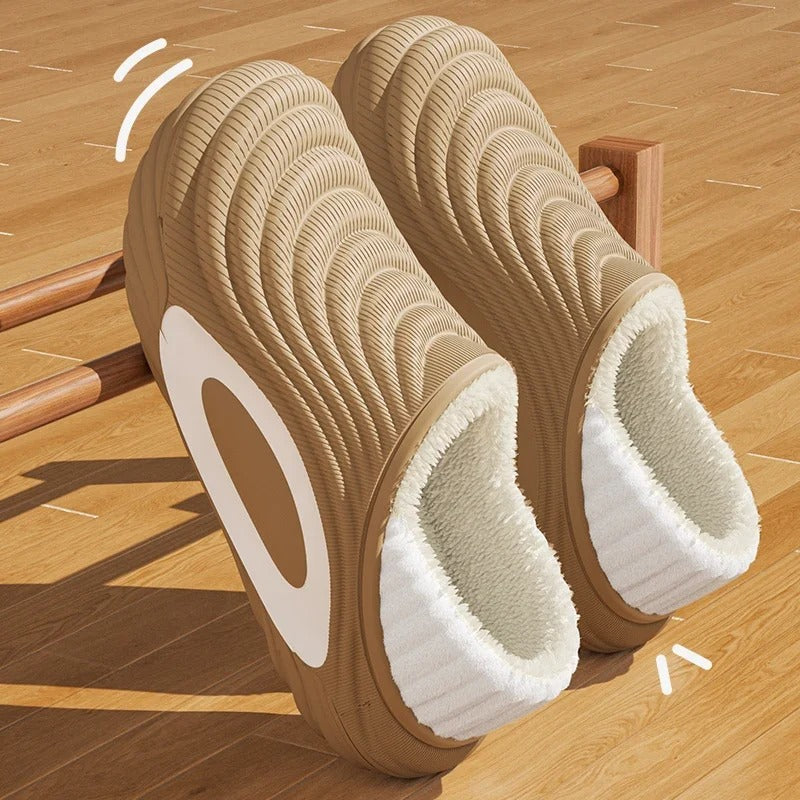 Waterproof Fur-Lined Clog Slippers with Non-Slip EVA Sole