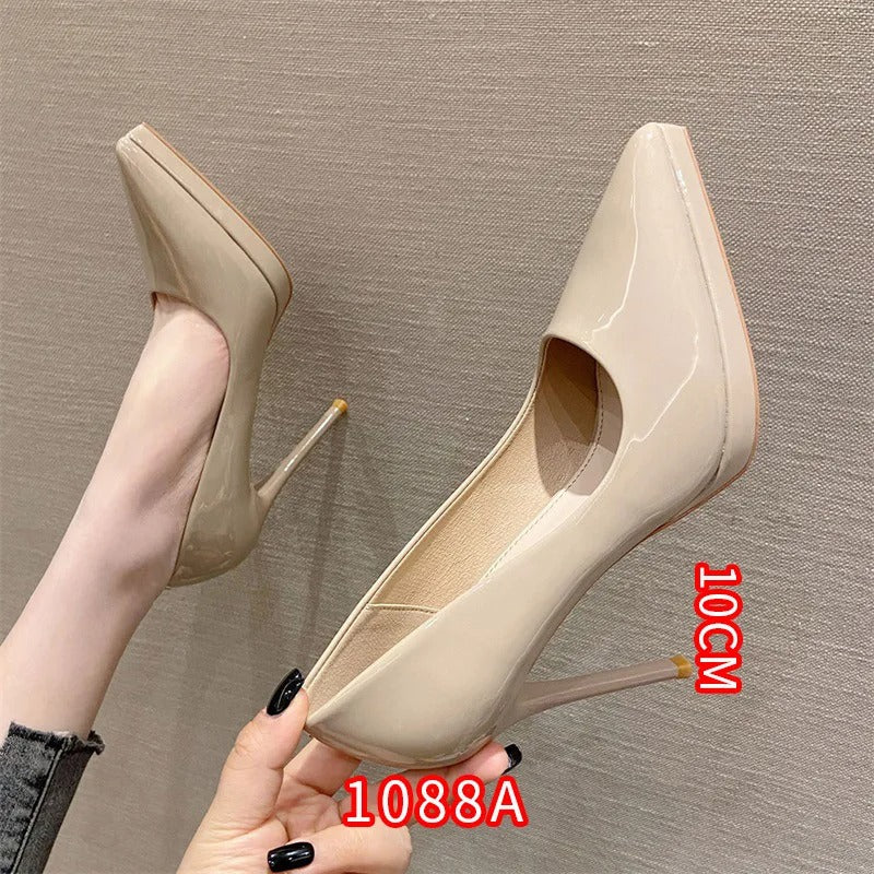 Women’s Gloss-Finish Pointed-Toe Stiletto Court Heels