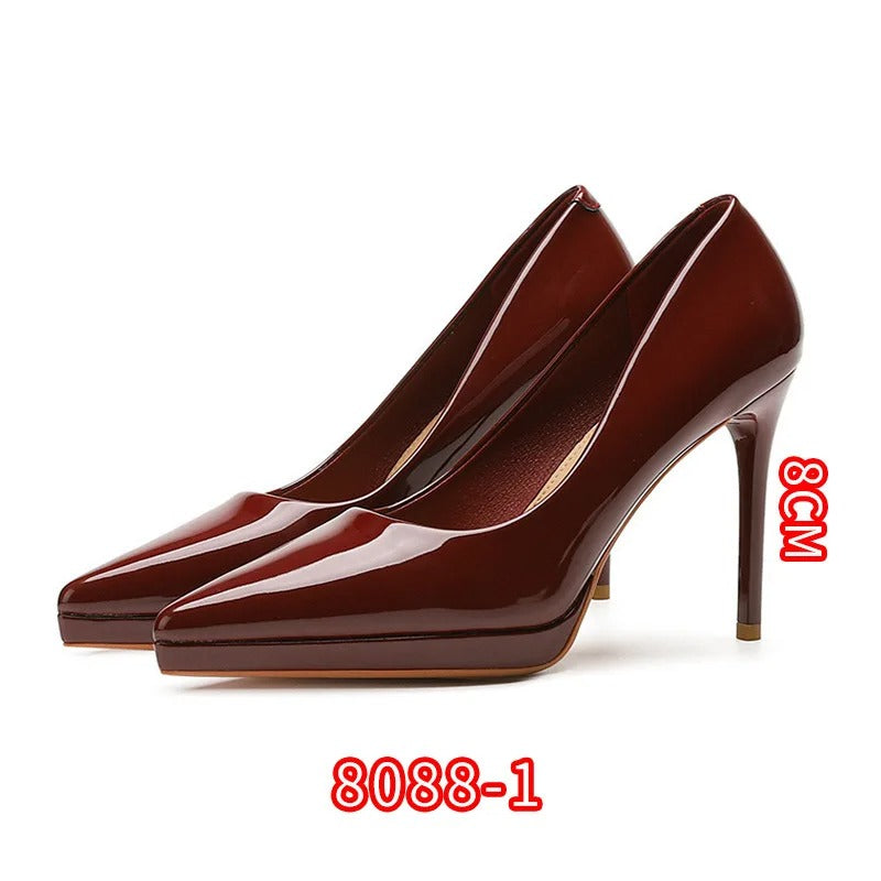 Women’s Gloss-Finish Pointed-Toe Stiletto Court Heels
