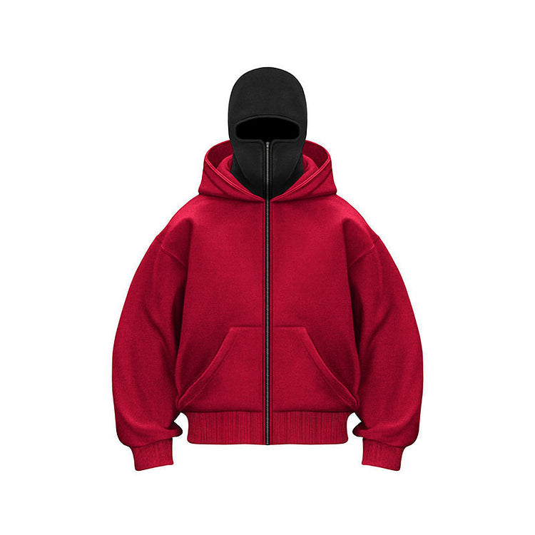 Full Face Zip Hooded Fleece Hoodie