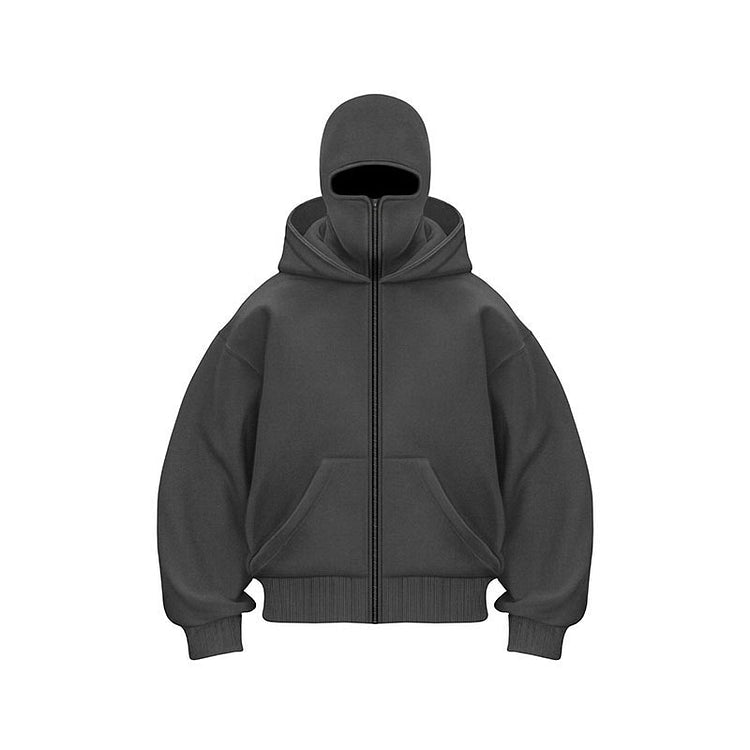 Full Face Zip Hooded Fleece Hoodie
