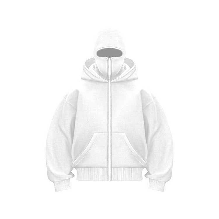 Full Face Zip Hooded Fleece Hoodie