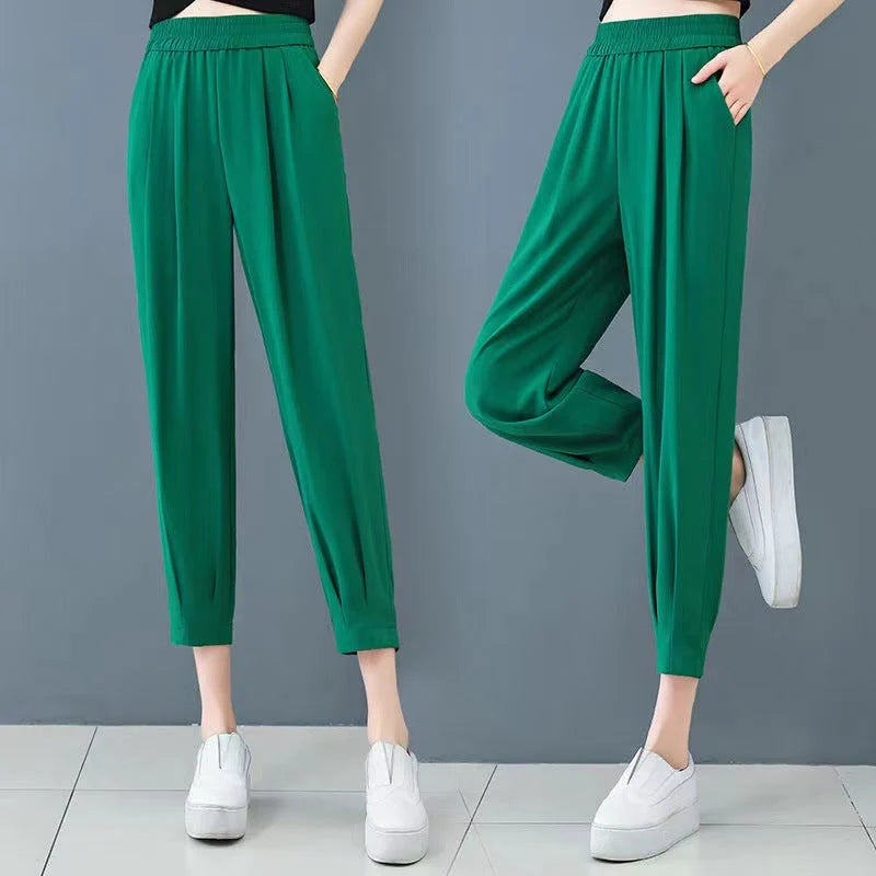 Women's Breathable Stretchy Casual Straight Pants