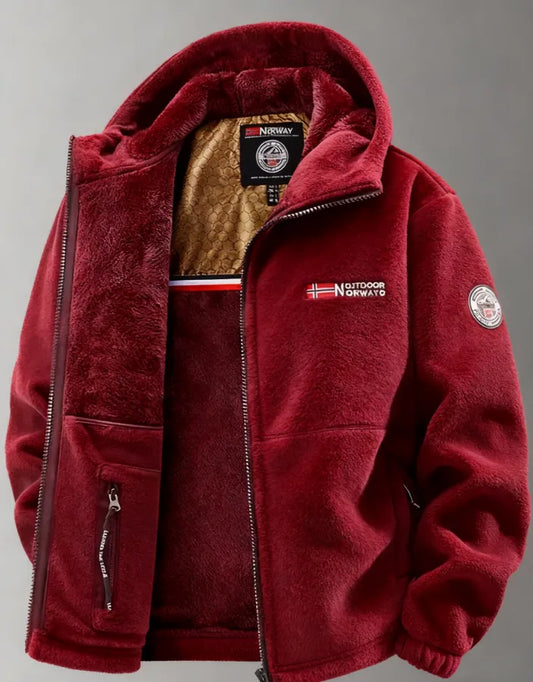 Men’s Thermal Fleece-Lined Stand-Collar Outdoor Jacket