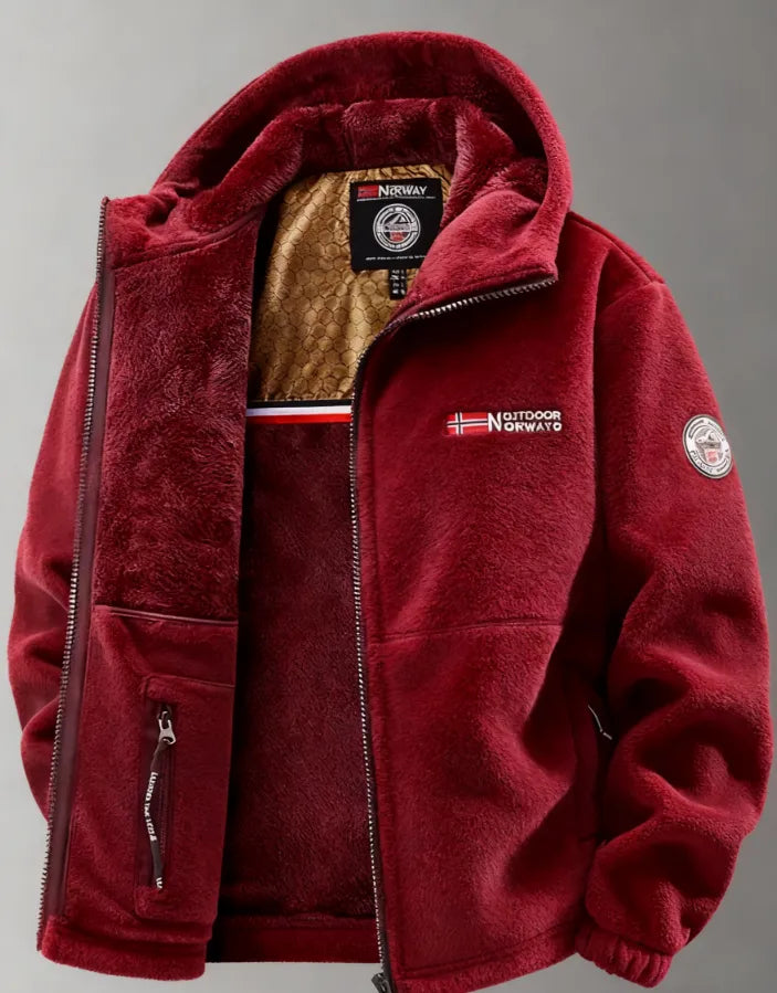 Men’s Thermal Fleece-Lined Stand-Collar Outdoor Jacket