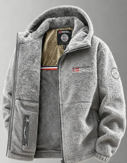 Men’s Thermal Fleece-Lined Stand-Collar Outdoor Jacket