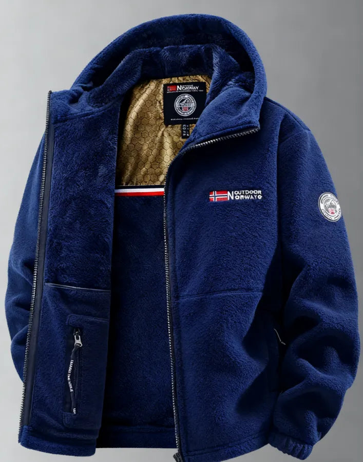 Men’s Thermal Fleece-Lined Stand-Collar Outdoor Jacket