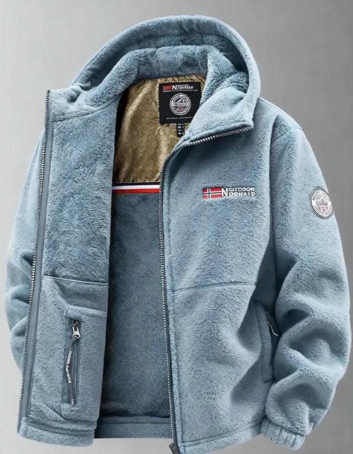 Men’s Thermal Fleece-Lined Stand-Collar Outdoor Jacket