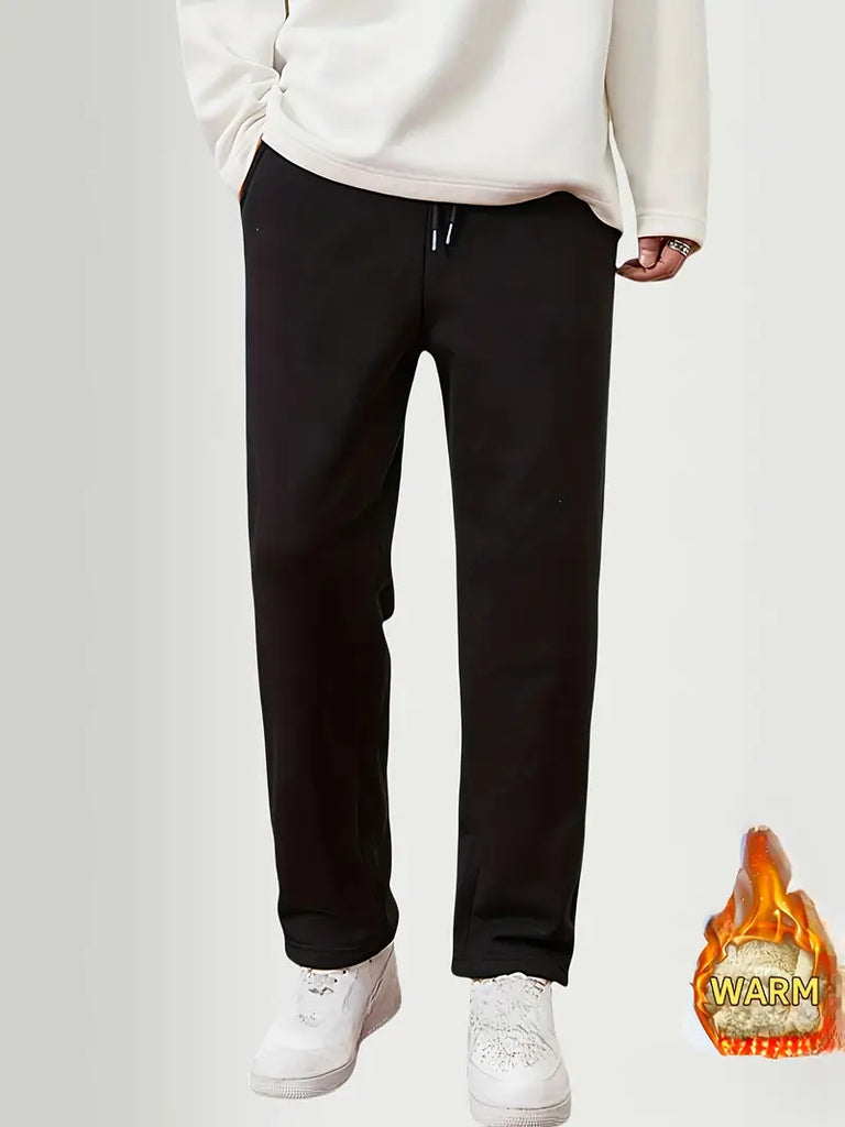 Men's Fleece-Lined Joggers - Cozy, Warm Sweatpants with Drawstring Waist & Elastic Cuffs