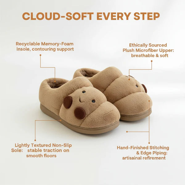Cosy Memory Foam Plush Slip-On Slippers