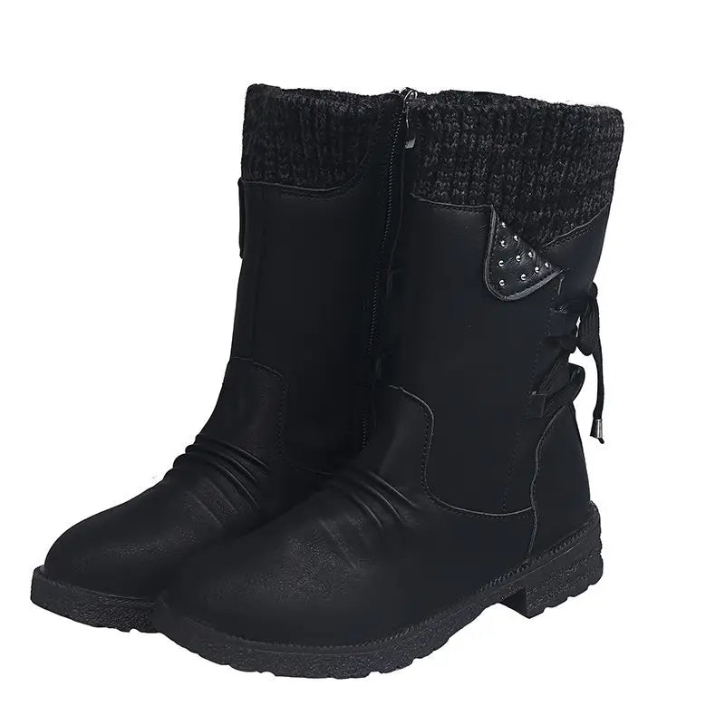 Snowy waterproof mid calf zipper boots