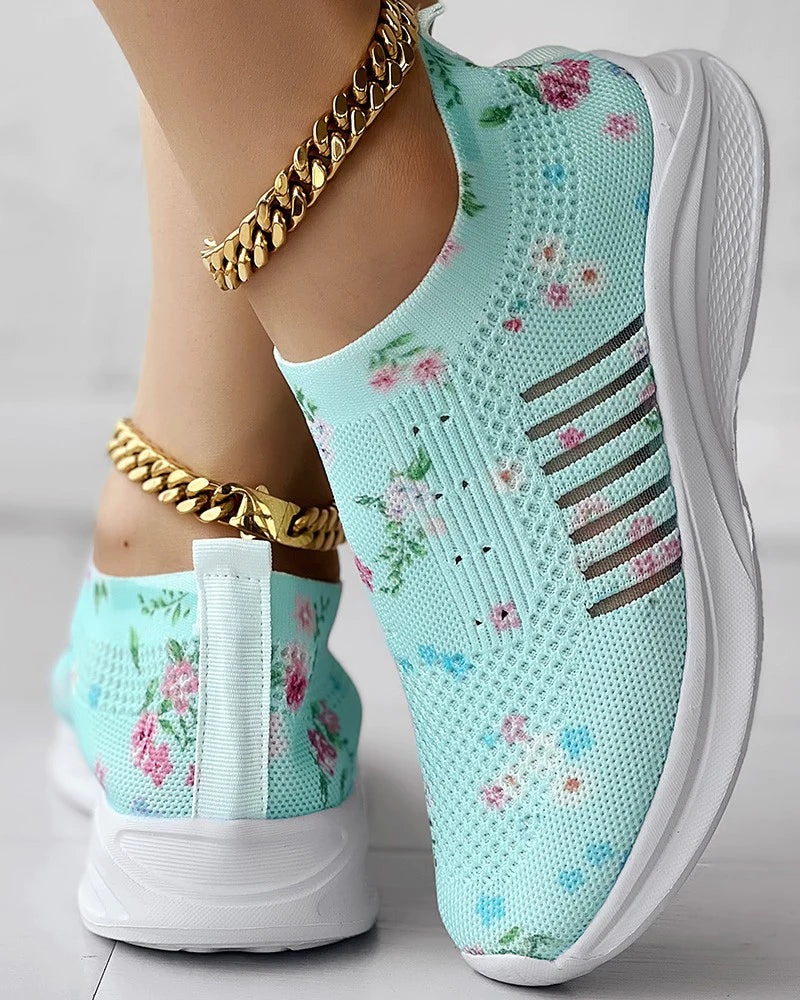 Women's Flower Rhinestone Sneakers