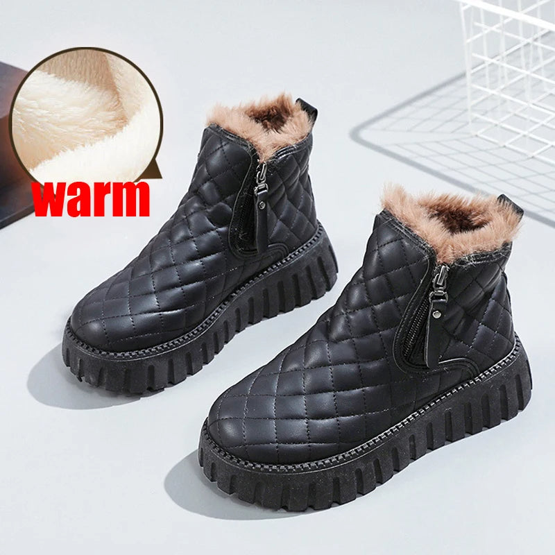 Women's Zipper Thick Soled Ankle Boots