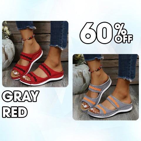 Leather Orthopedic Arch Support Sandals Diabetic Walking Cross Sandals