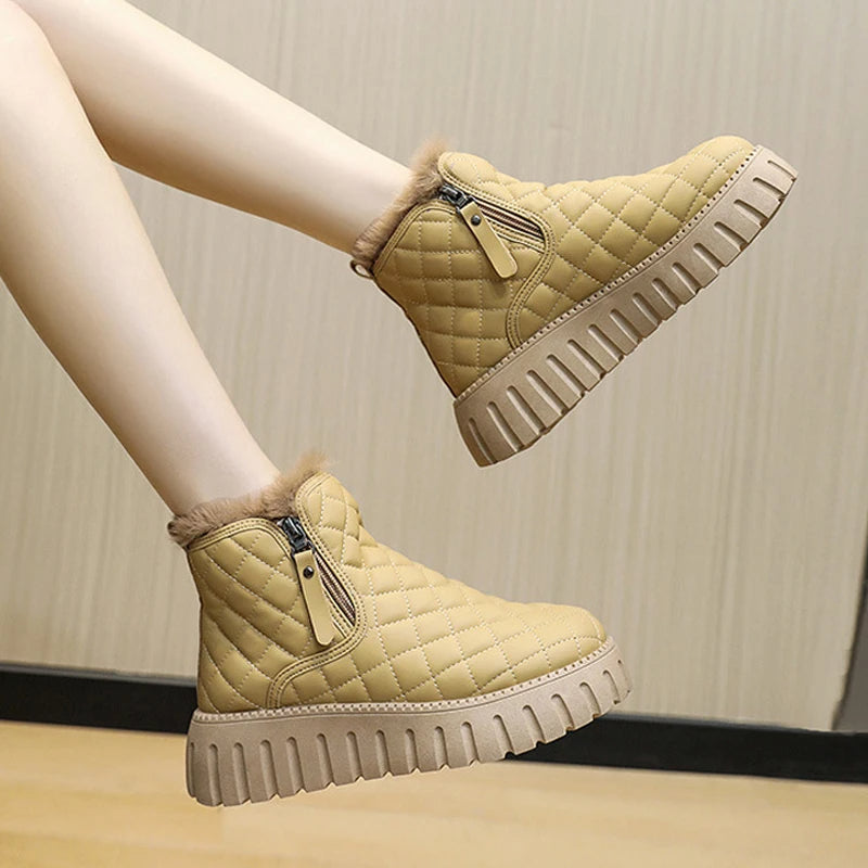 Women's Zipper Thick Soled Ankle Boots