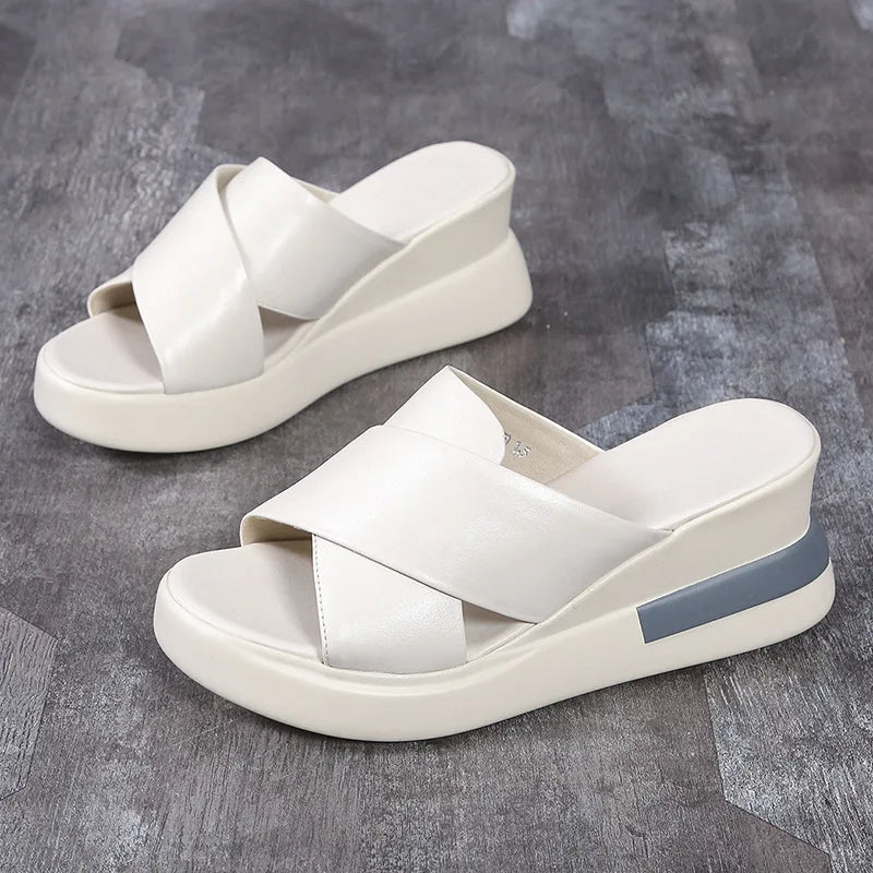 Women's Wedge Shoes with Buckle Strap
