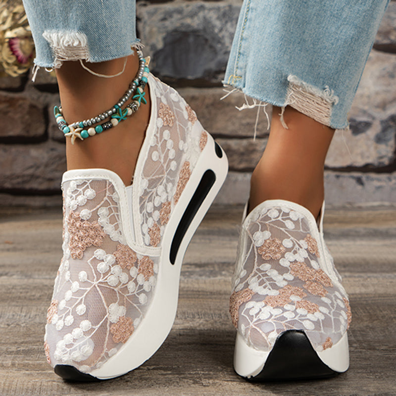 New Women's Floral Lace Platform Orthopedic Sneakers