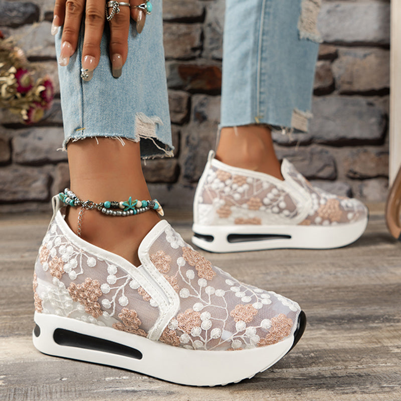 New Women's Floral Lace Platform Orthopedic Sneakers