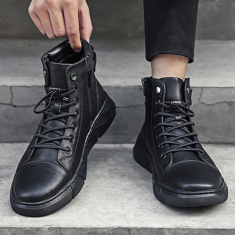 Casual British Black Boots