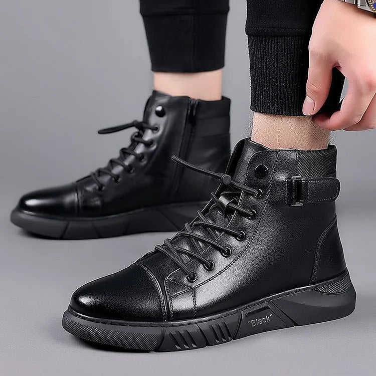 Casual British Black Boots