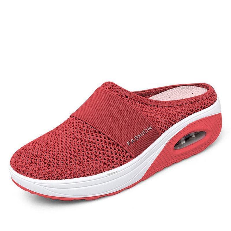 Women's breathable lightweight air cushion slip-on walking slippers