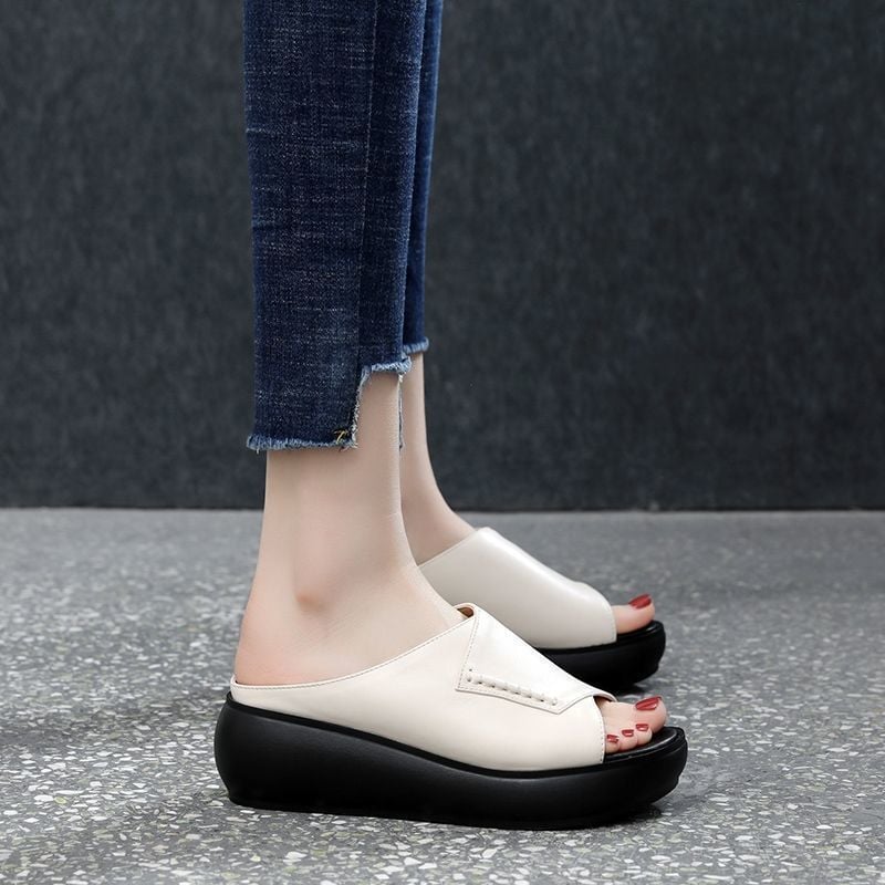 Women's New Thick-Soled Fish Mouth Slippers