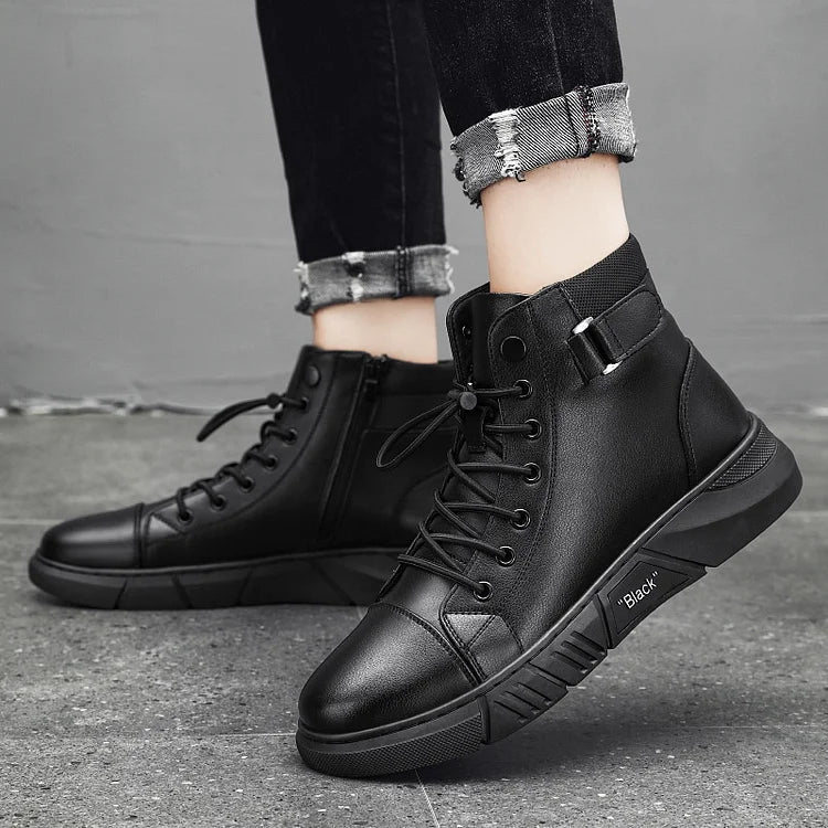 Casual British Black Boots