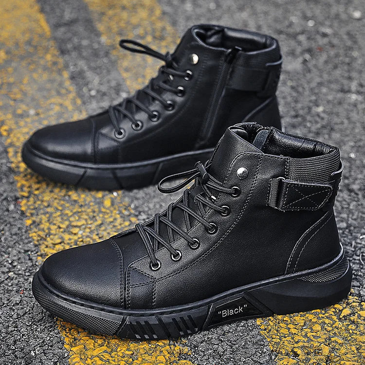 Casual British Black Boots