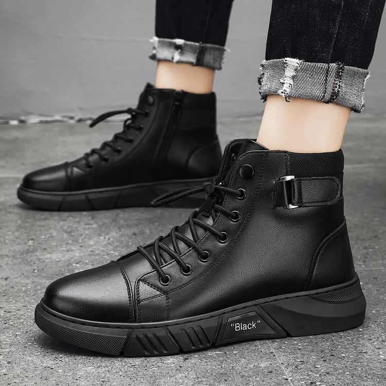 Casual British Black Boots