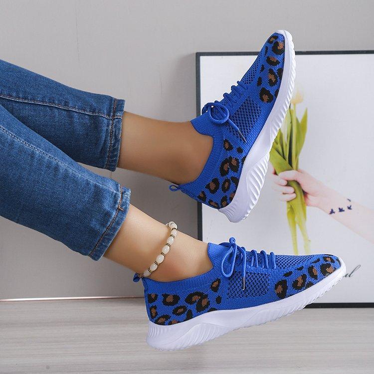 Leopard Print Lace-up Sneakers
