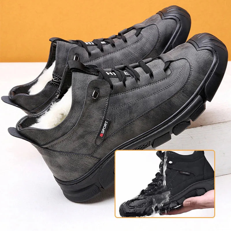 Men's Leather Sneakers With Wool Lining